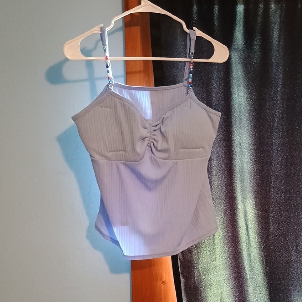 No Boundaries Purple Camisole Tie Front Sleeveless Top
